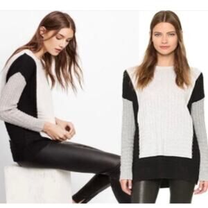 Vince Intarsia Colorblock Wool Cashmere Crew Sweater XS